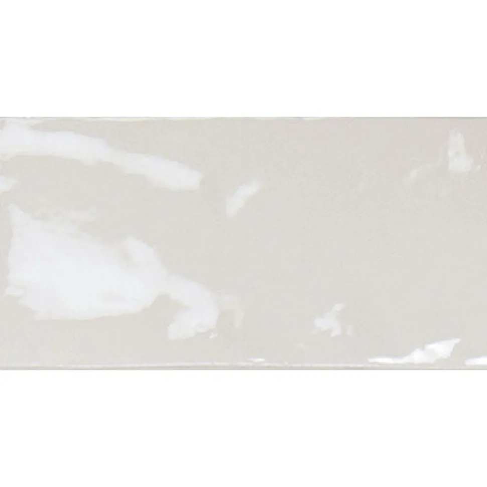 Seinälaatta Pukkila Manacor White kiiltävä strukturoitu 7,5x15 cm