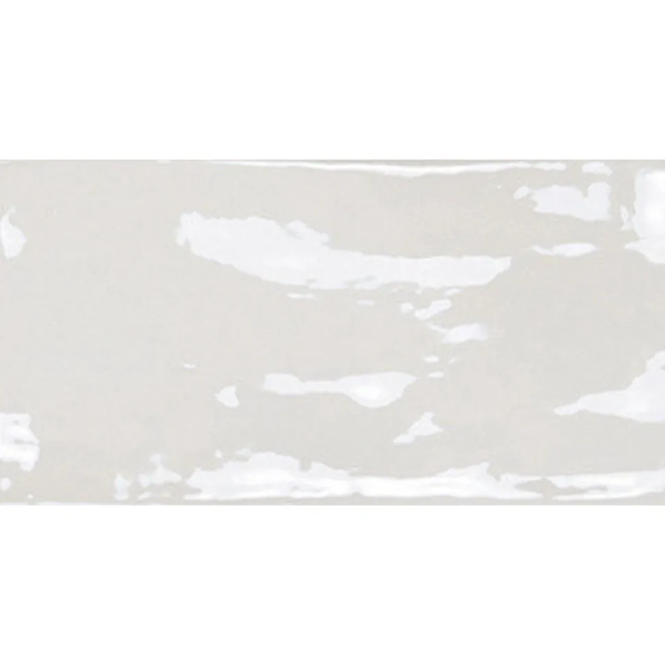Seinälaatta Pukkila Manacor White kiiltävä strukturoitu 7,5x15 cm