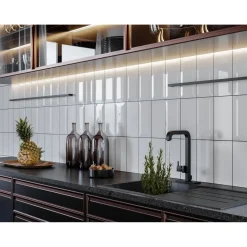 Seinälaatta GoldenTile Metrotiles 10x20 cm mattavalkoinen