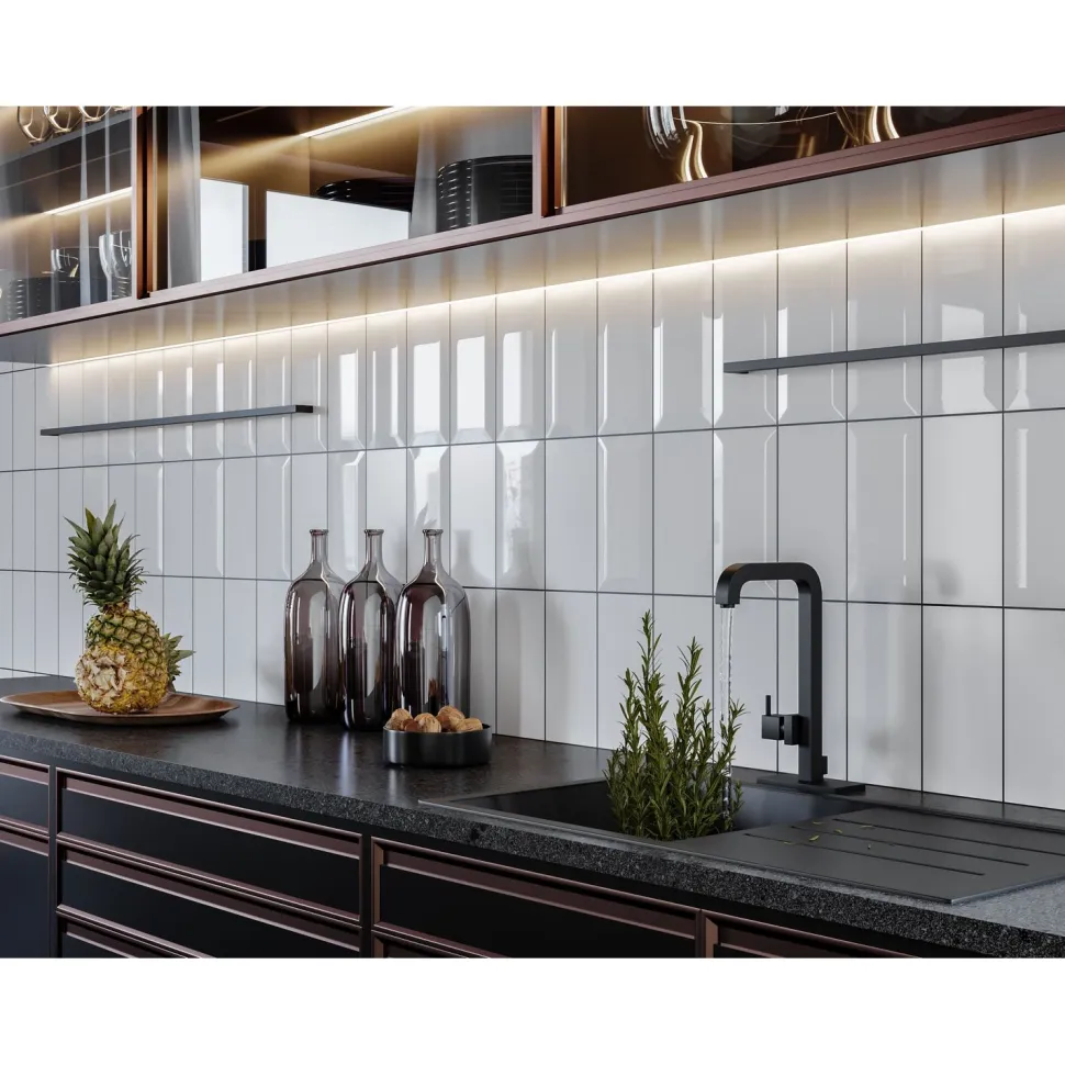 Seinälaatta GoldenTile Metrotiles 10x20 cm mattavalkoinen