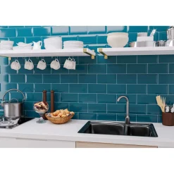 Seinälaatta GoldenTile Metrotiles 10x20 cm sininen