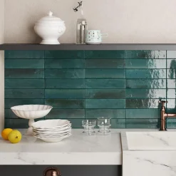 Seinälaatta Marazzi Lume 6x24cm, kiiltävä, sininen