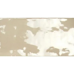 Seinälaatta Pukkila Manacor Beige Argile kiiltävä strukturoitu 7,5x15 cm
