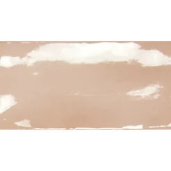 Seinälaatta Pukkila Manacor Blush Pink kiiltävä strukturoitu 7,5x15 cm