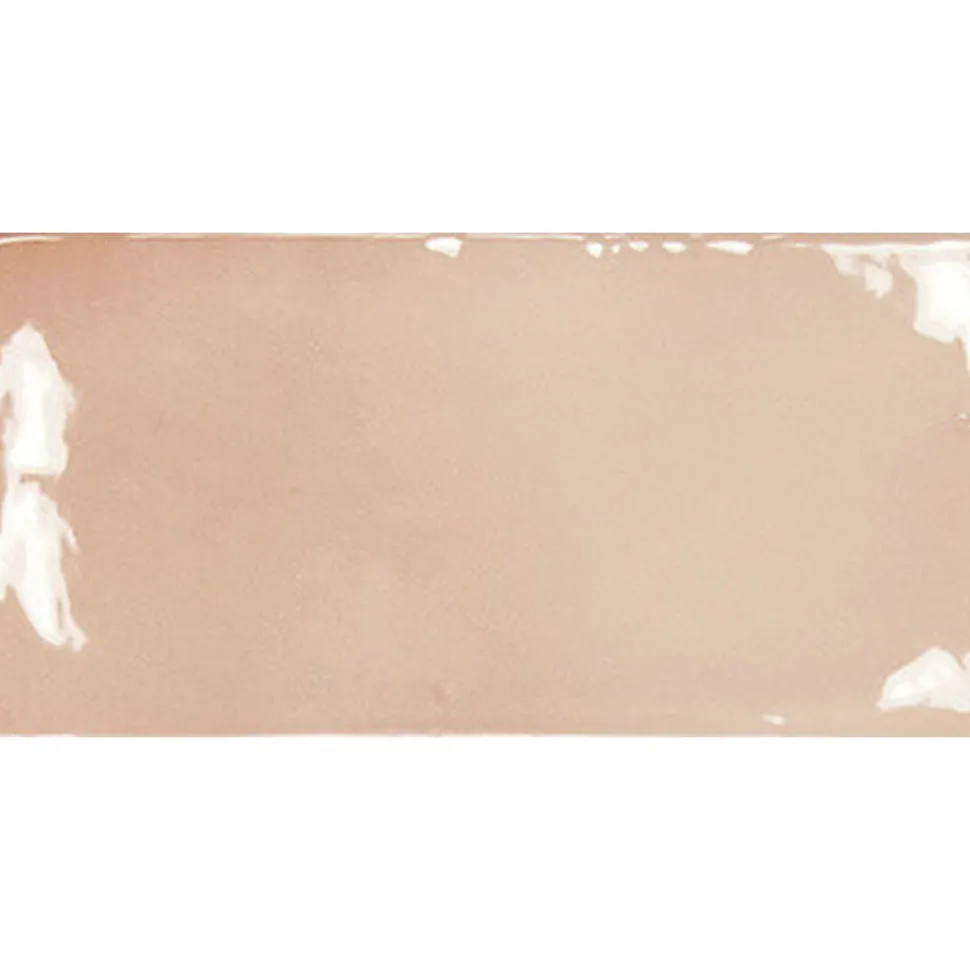 Seinälaatta Pukkila Manacor Blush Pink kiiltävä strukturoitu 7,5x15 cm
