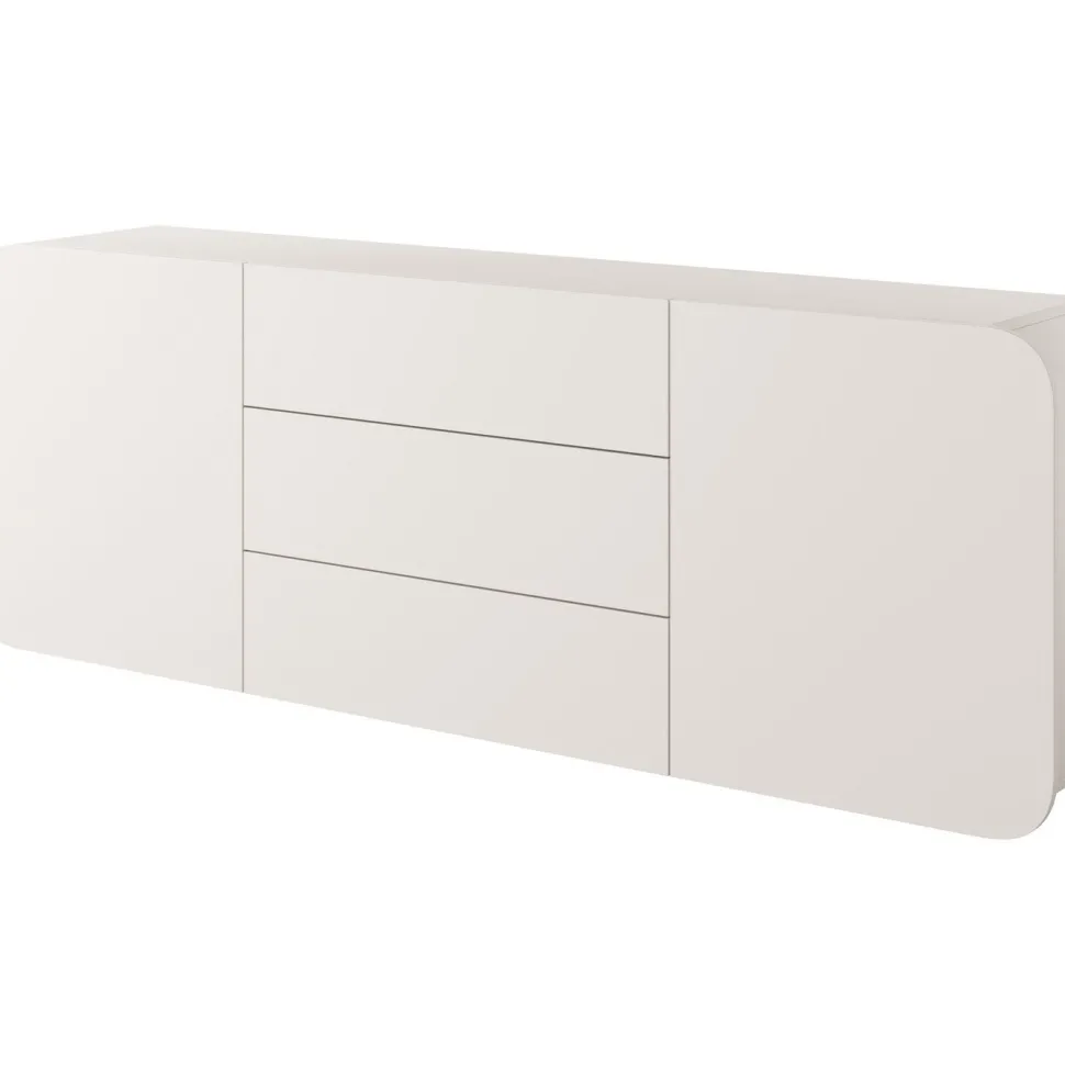 Seinälle kiinnitettävä lipasto Nomla A RENE 2DD3S, leveys 200cm, beige