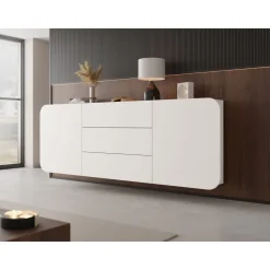 Seinälle kiinnitettävä lipasto Nomla A RENE 2DD3S, leveys 200cm, beige