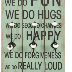 Seinänaulakko 6 koukulla happy love 120x40 cm