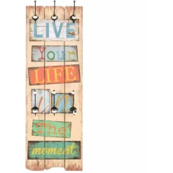 Seinänaulakko 6 koukulla live life 120x40 cm