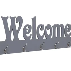 Seinänaulakko welcome harmaa 74x29,5 cm