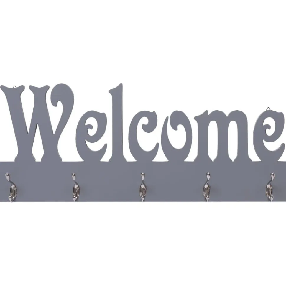 Seinänaulakko welcome harmaa 74x29,5 cm