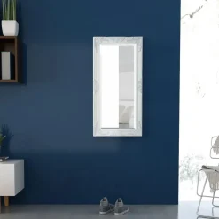 Seinäpeili barokkityylinen 100x50 cm valkoinen