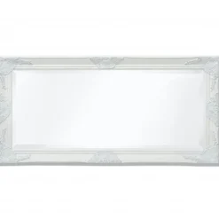 Seinäpeili barokkityylinen 100x50 cm valkoinen