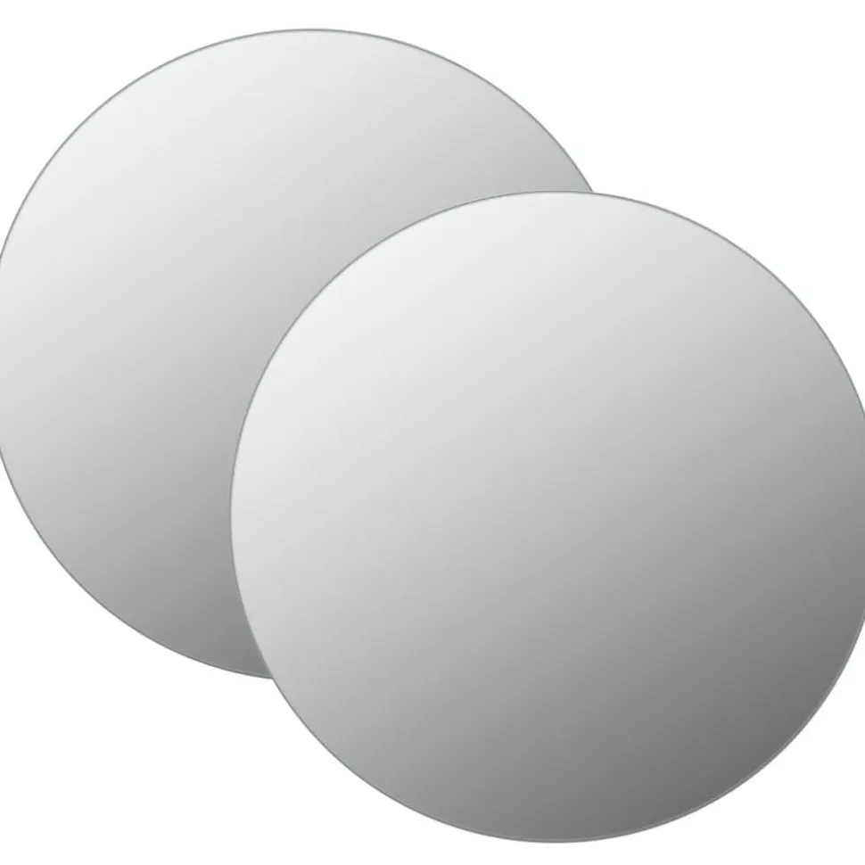 Seinäpeilit 2 kpl 50 cm pyöreä lasi