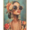 Seinätaulu Home4You 80x100 cm, nainen ja kukat, monivärinen