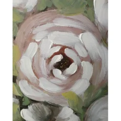 Seinätaulu Home4You WALLY 60x60 cm, valkoiset kukat, vihreä