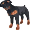 Seisova pehmolelu rottweiler musta ja valkoinen XXL
