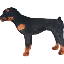 Seisova pehmolelu rottweiler musta ja valkoinen XXL