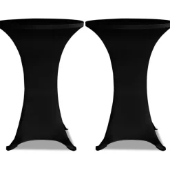 Seisovan pöydän päällyste 80 cm musta stretch 2 kpl