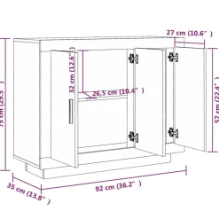 Senkki betoninharmaa 92x35x75 cm tekninen puu (11839)