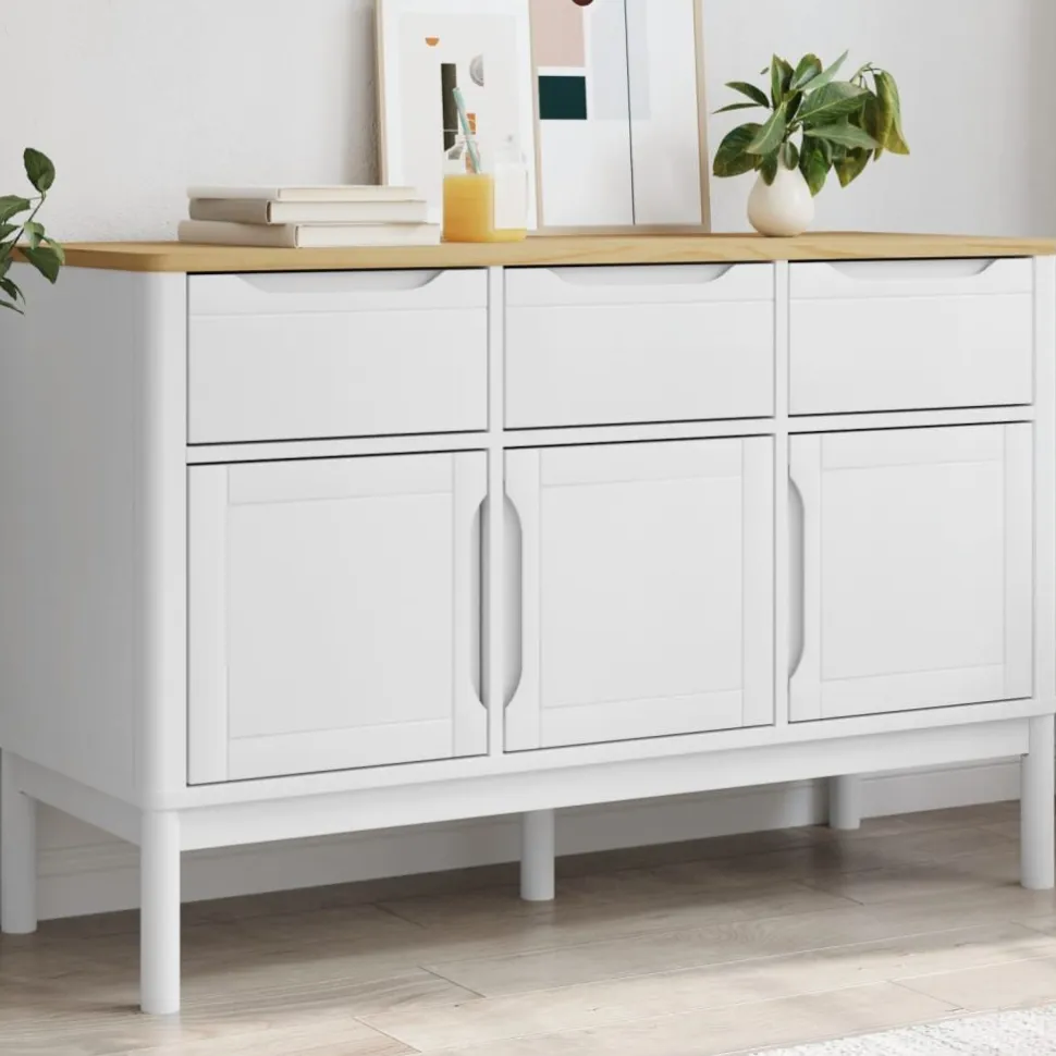 Senkki FLORO valkoinen 114x43x74 cm täysi mänty (74024)