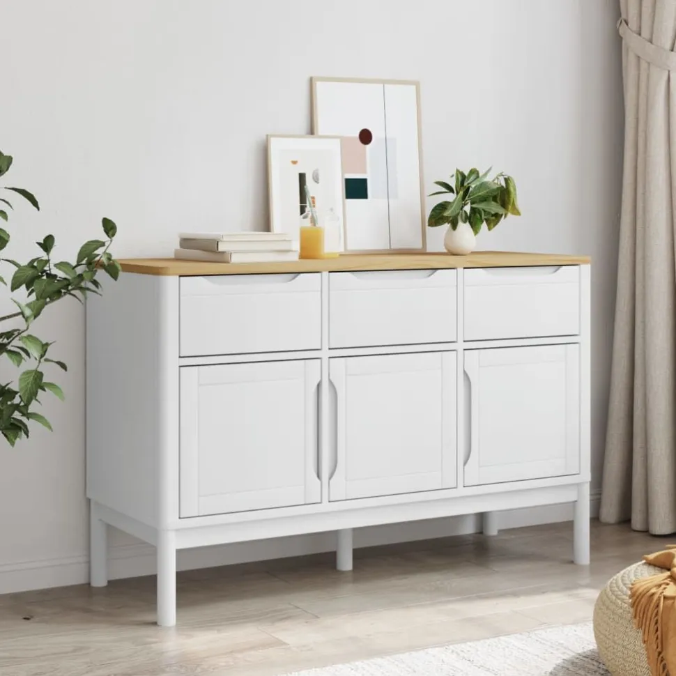 Senkki FLORO valkoinen 114x43x74 cm täysi mänty (74024)