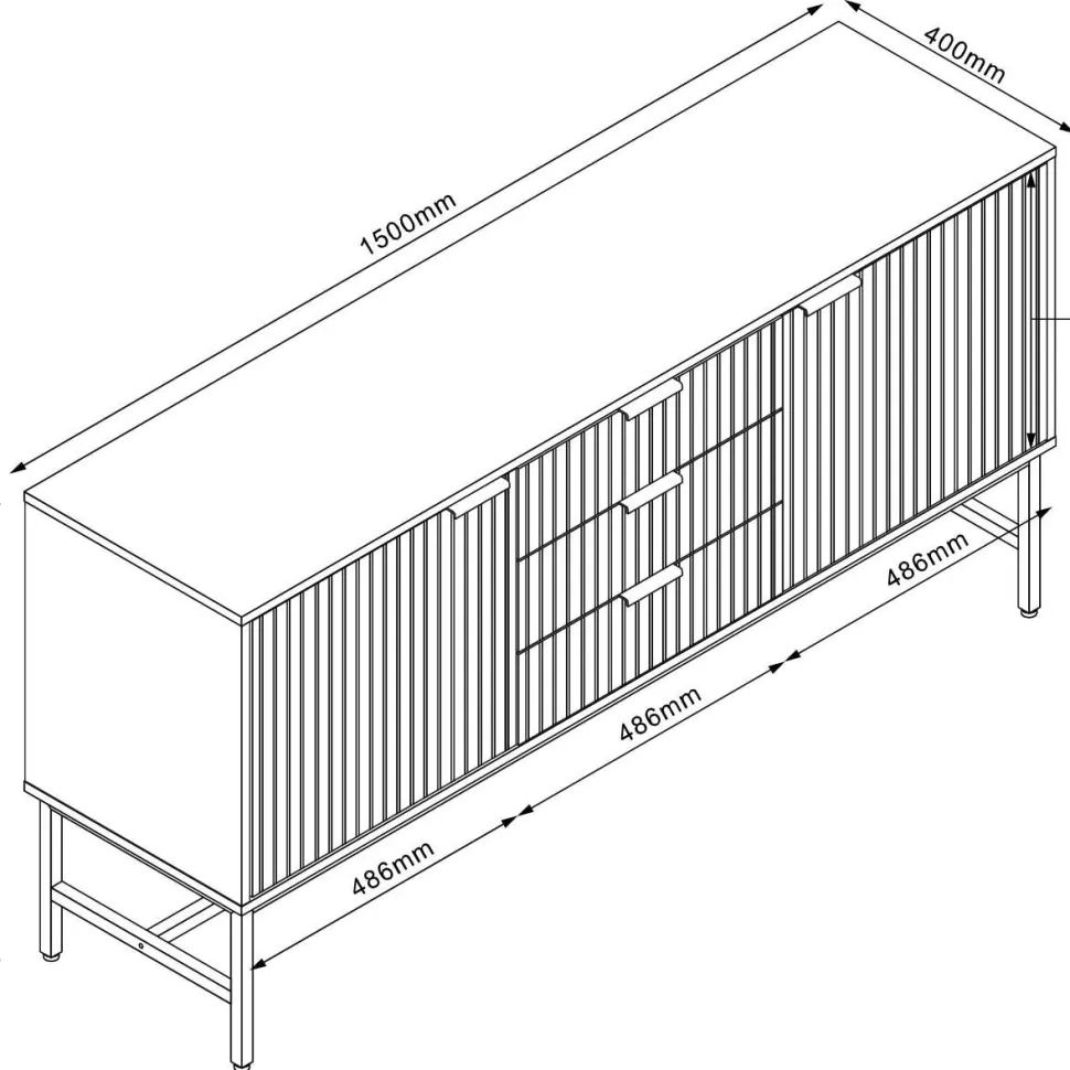 Senkki Home4You HELVE 150x40xK75 cm, melamiini