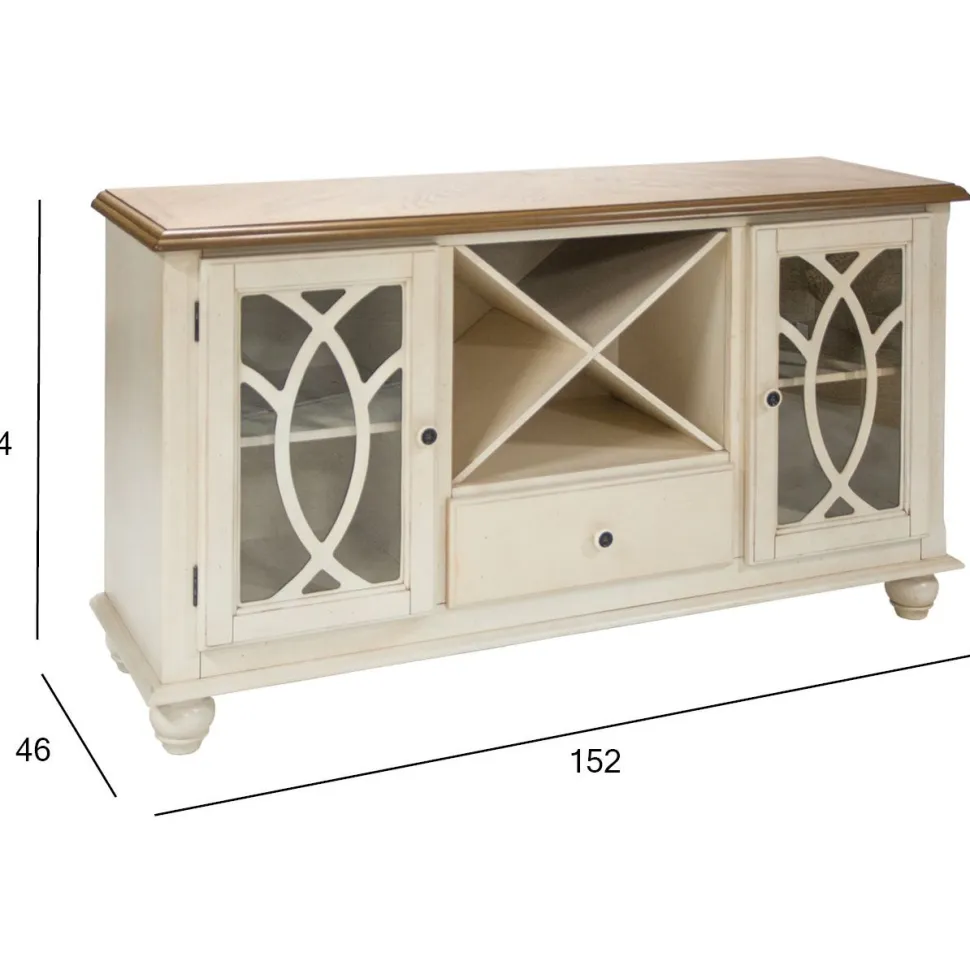 Senkki Home4You LILY 152x46xK84 cm, valkoinen