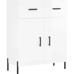 Senkki korkeakiilto valkoinen 69,5x34x90 cm tekninen puu (27990)