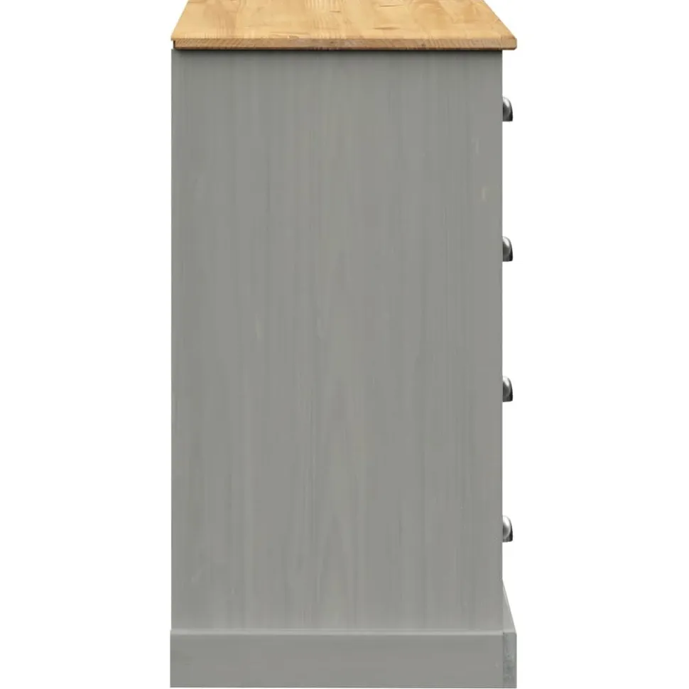 Senkki laatikoilla VIGO 113x40x75 cm harmaa täysi mänty (53189)