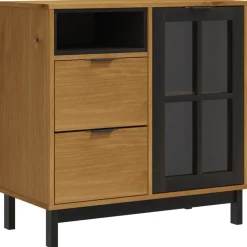 Senkki lasiovella FLAM 80x40x80 cm täysi mänty (57826)