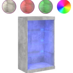 Senkki LED-valoilla betoninharmaa 60,5x37x100 cm (36710)