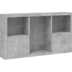 Senkki LED-valoilla betoninharmaa 181,5x37x100 cm (09180)