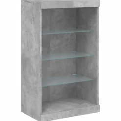 Senkki LED-valoilla betoninharmaa 181,5x37x100 cm (09180)