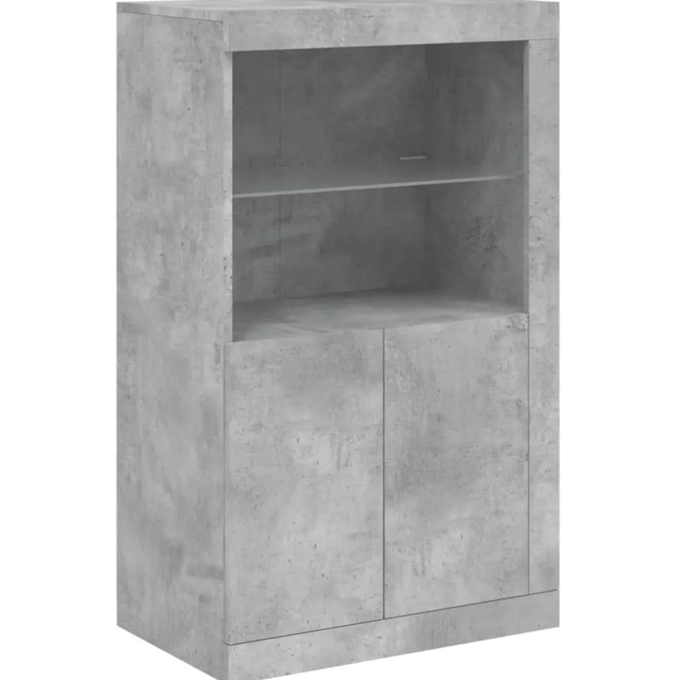 Senkki LED-valoilla betoninharmaa 181,5x37x100 cm (09180)