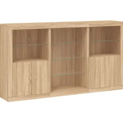 Senkki LED-valoilla Sonoma-tammi 181,5x37x100 cm (09179)