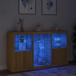 Senkki LED-valoilla Sonoma-tammi 181,5x37x100 cm (09179)