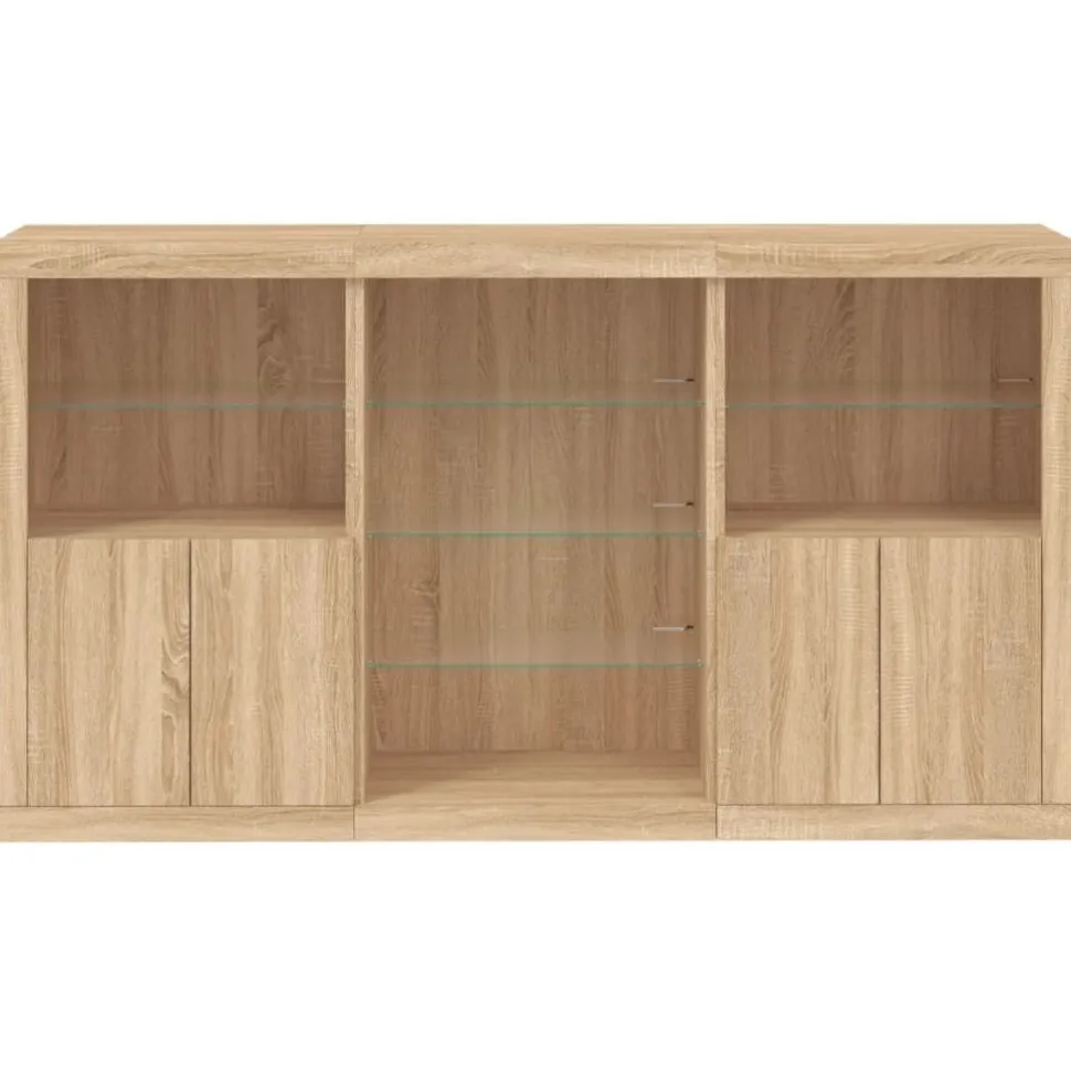 Senkki LED-valoilla Sonoma-tammi 181,5x37x100 cm (09179)