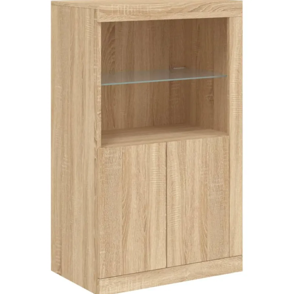 Senkki LED-valoilla Sonoma-tammi 181,5x37x100 cm (09179)