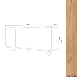 Senkki Linento Furniture Shans tammi/valkoinen