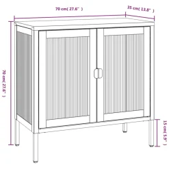 Senkki musta 70x35x70 cm lasi ja teräs (53001)