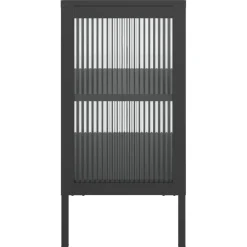 Senkki musta 70x35x70 cm lasi ja teräs (53001)