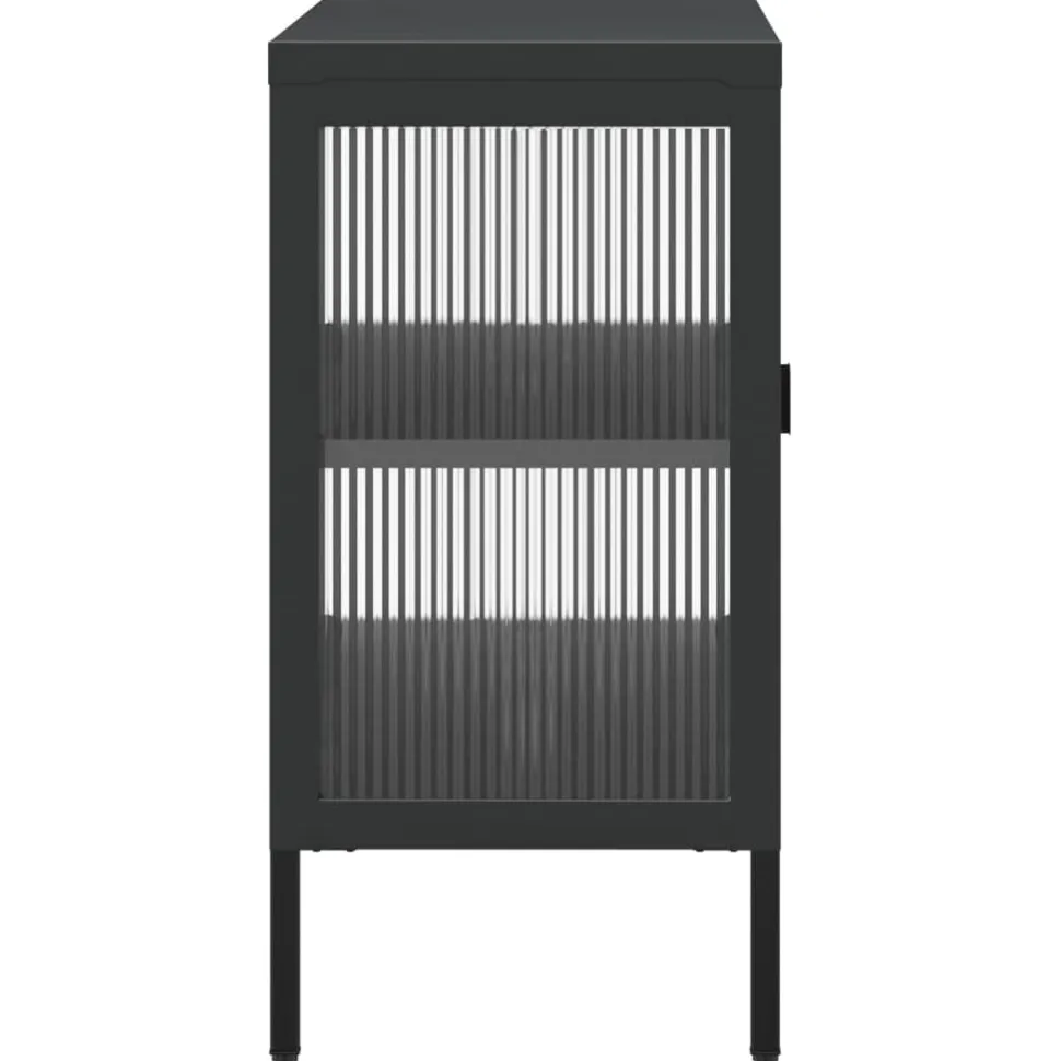 Senkki musta 105x35x70 cm lasi ja teräs (53002)
