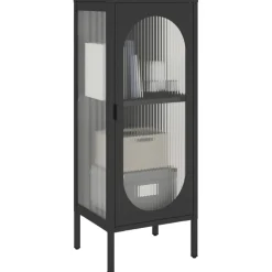 Senkki musta 40x35x105 cm lasi ja teräs (52999)
