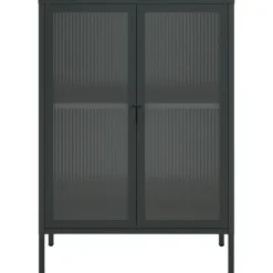 Senkki musta 75x35x105 cm lasi ja teräs (53003)