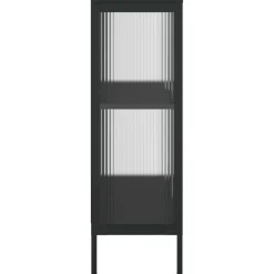 Senkki musta 75x35x105 cm lasi ja teräs (53003)
