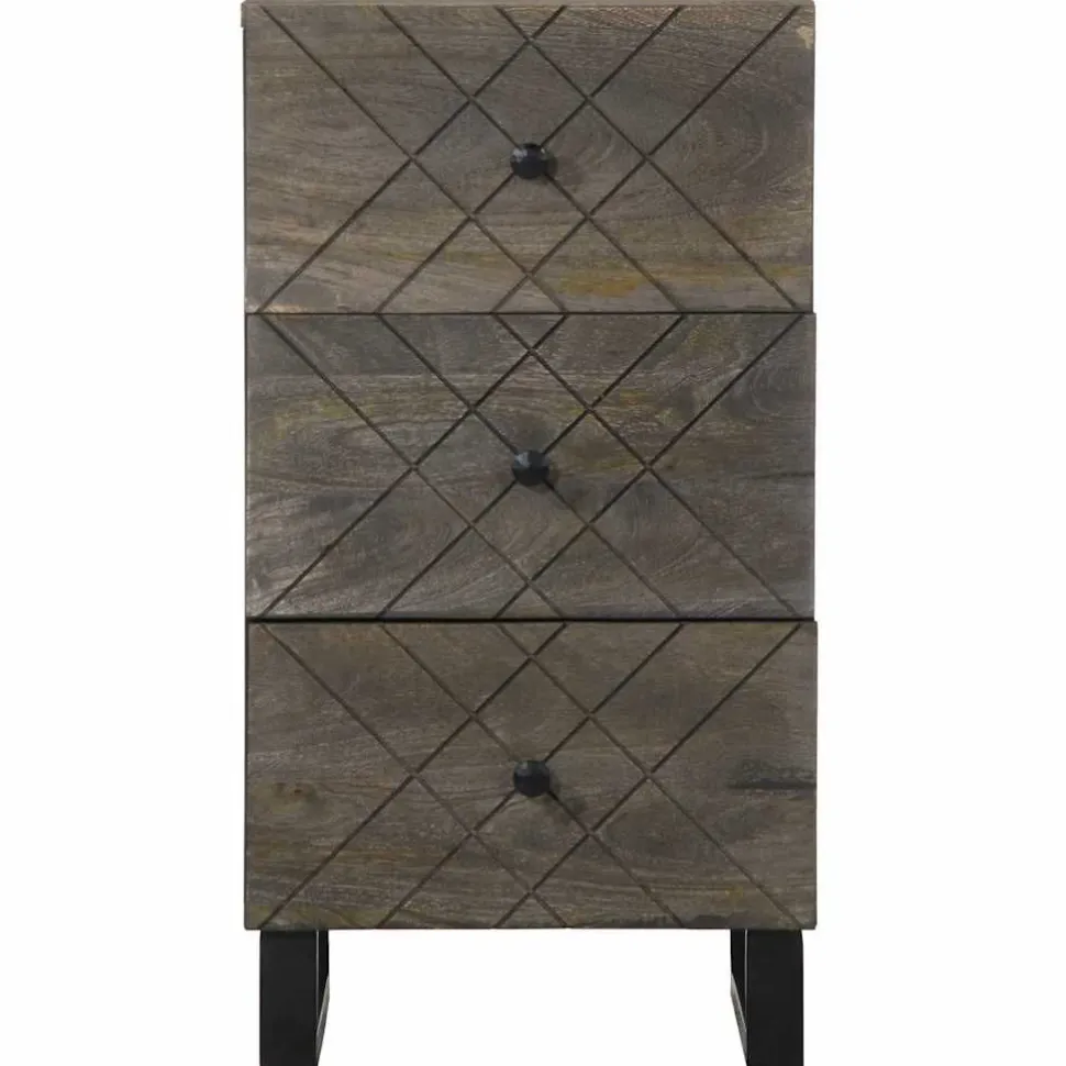 Senkki Musta 40x33x75 cm Massiivipuu Mango (17707)