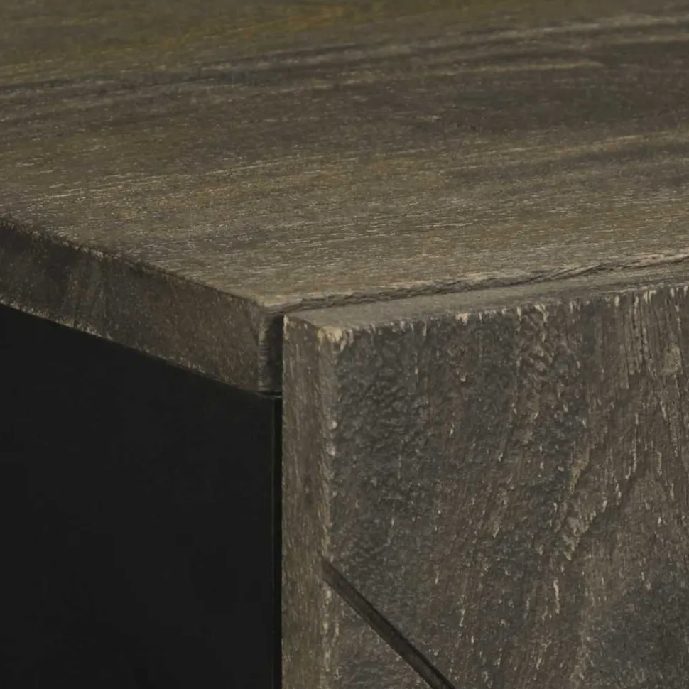 Senkki Musta 40x33x75 cm Massiivipuu Mango (17708)
