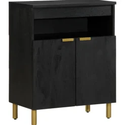 senkki Musta 60x33x75 cm suunniteltu puu (17673)