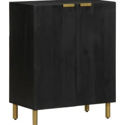 senkki Musta 60x33x75 cm suunniteltu puu (17650)